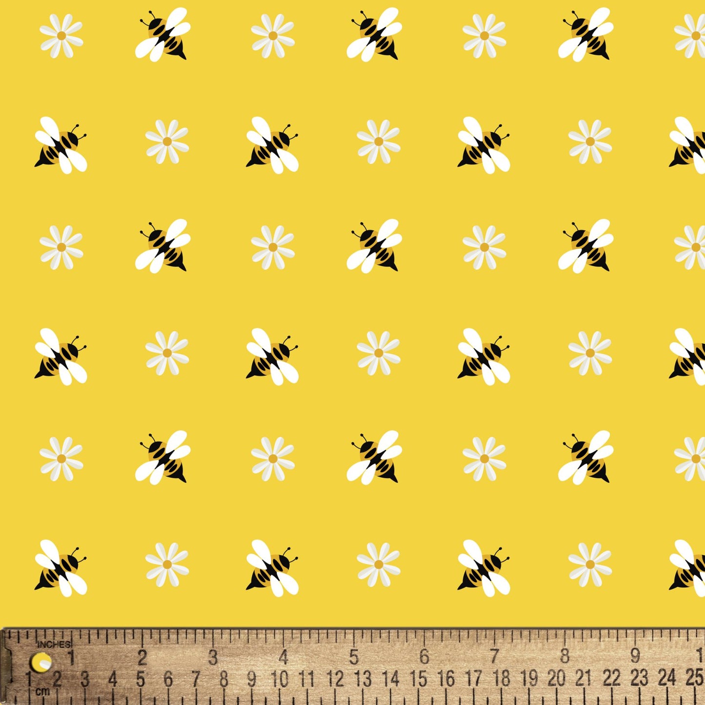 Bees and Daisy by David Textile