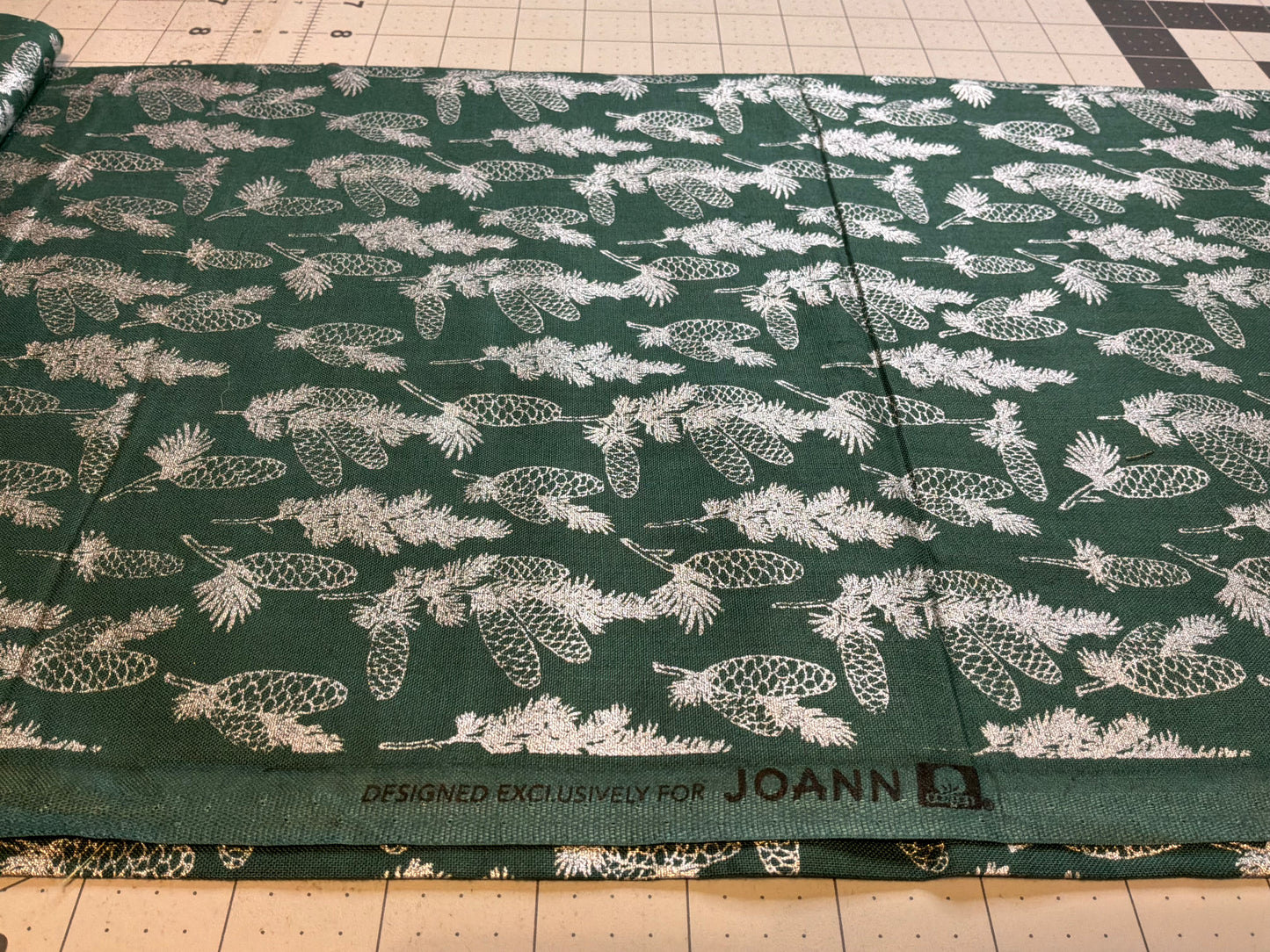 Silver Pinecones on Evergreen