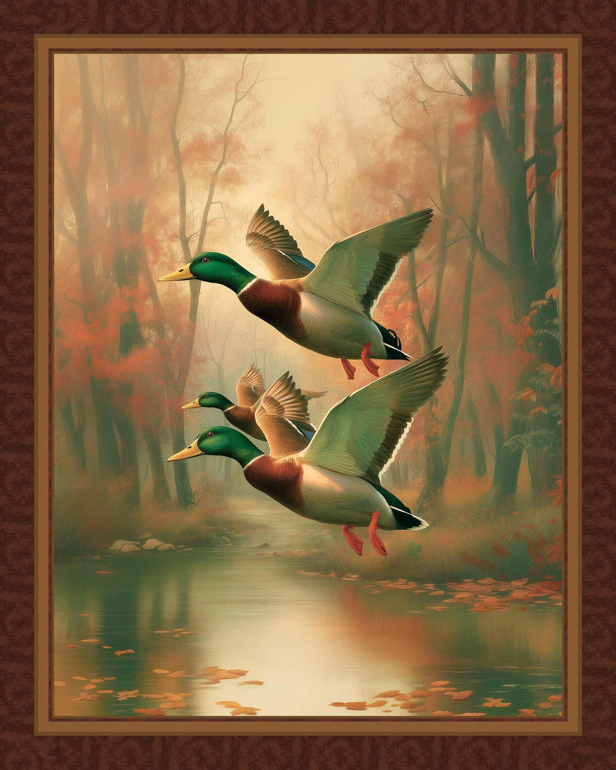 MDG Mallard Morning Duck Quilt Panel 36x45 | 100% Cotton Mallard Fabric | Hunting Wildlife Quilt Panel | Cabin Decor