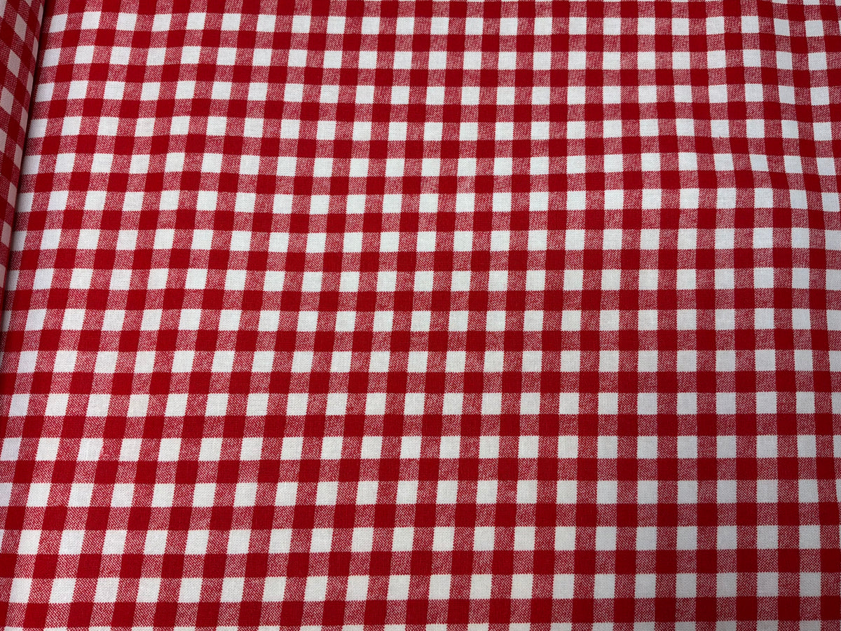 Keepsake Calico Red White Gingham Fabric 100% Cotton Small Check Quilting Fabric Farmhouse Cottage Sewing Fabric