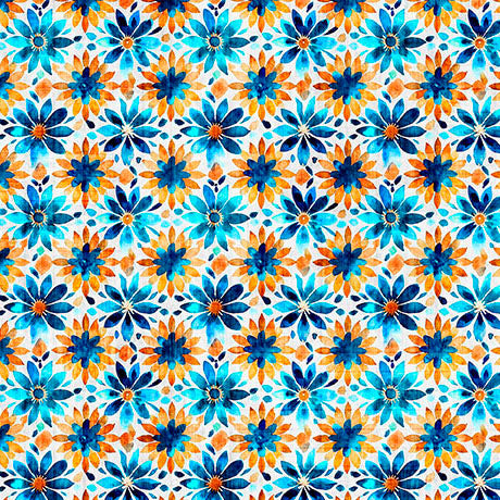 QT Fabrics Oasis Tiny Floral – Blue