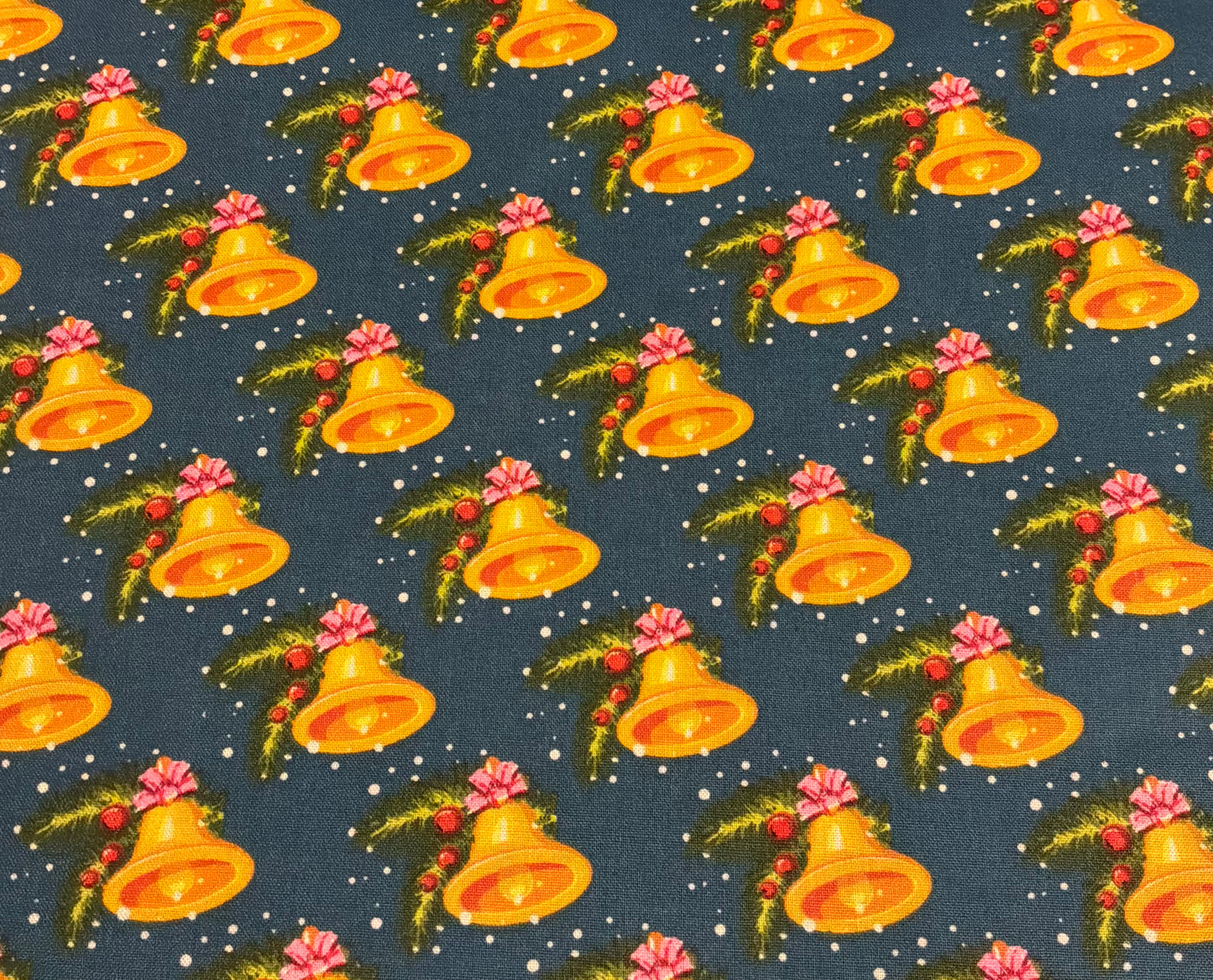 MDG Golden Bells on Blue Background
