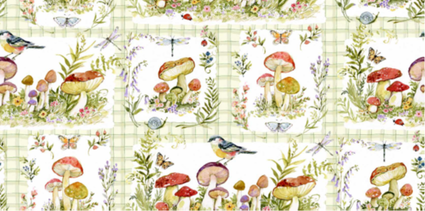 Intriguing Mushrooms – Mushroom Patch by Susan Winget for Springs Creative
