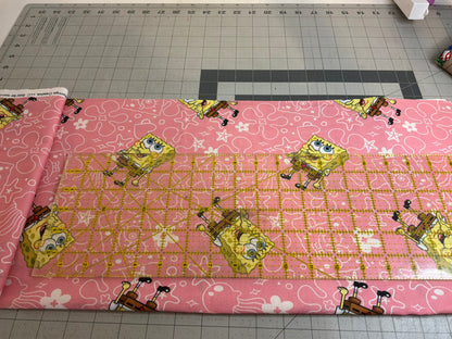 Officially Licensed SpongeBob SquarePants™ Cotton Fabric | Pink | 100% Cotton | 1 Yard Cut