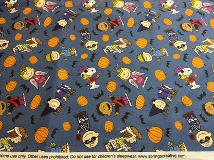 Officially Licensed Peanuts® Halloween Cotton Fabric | Snoopy & Friends | 100% Cotton | 1 Yard Cut