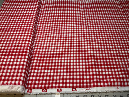 Keepsake Calico Red White Gingham Fabric 100% Cotton Small Check Quilting Fabric Farmhouse Cottage Sewing Fabric