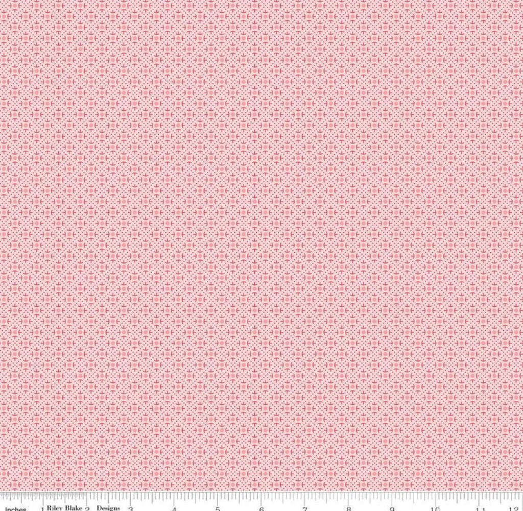 Berry and Sage Frosting Lace-End of Bolt 1/2 Yard