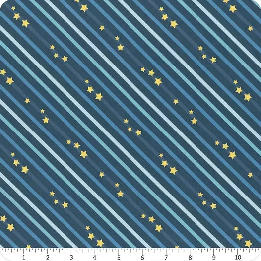 Baby’s Adventure Navy Diagonal Lines by Arrolynn Weiderhold