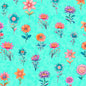 Spring Bling Tossed Flowers Aqua by QT Fabrics