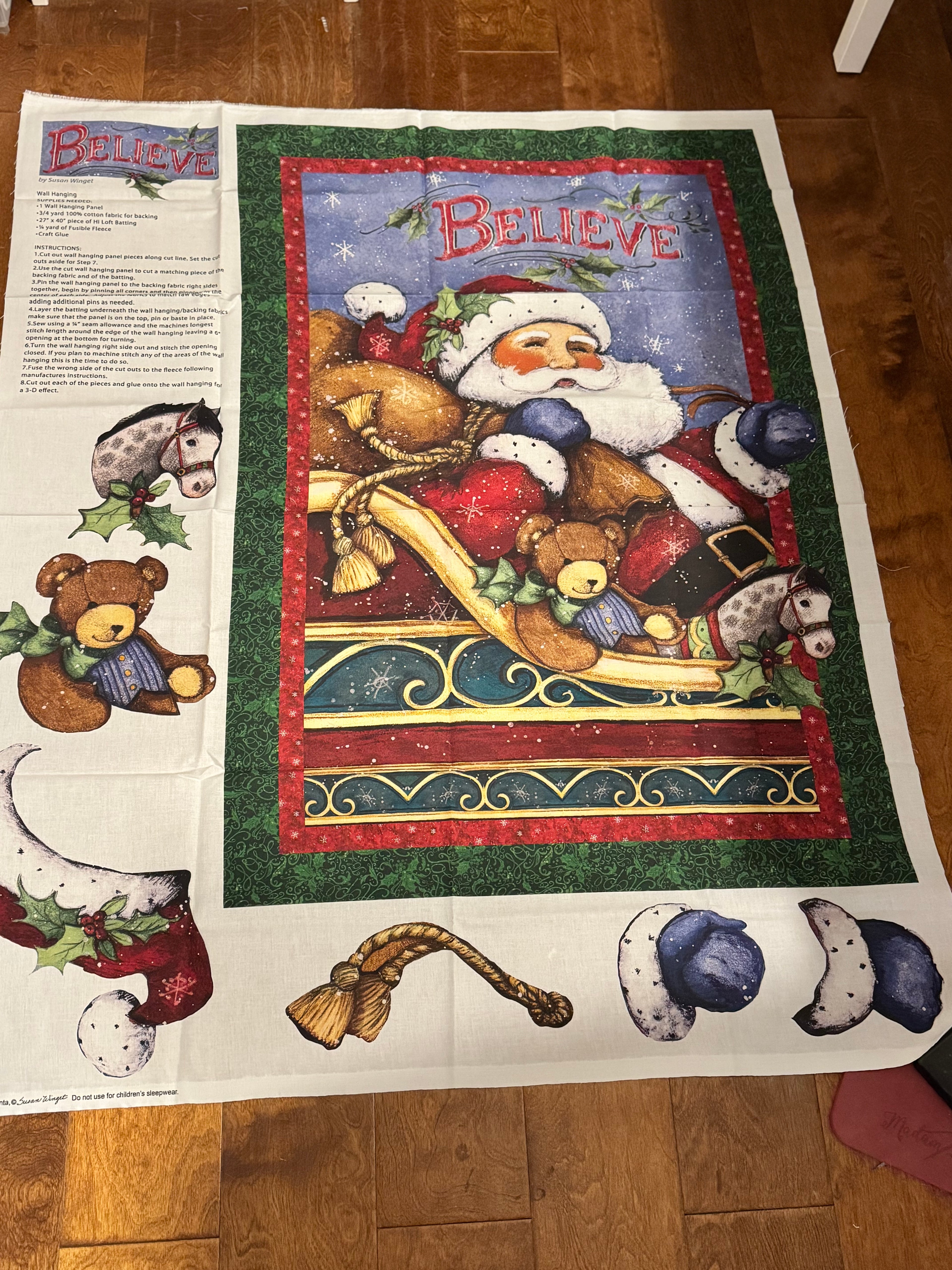Susan Winget I believe in Santa Dimensional Wall Hanging Panel