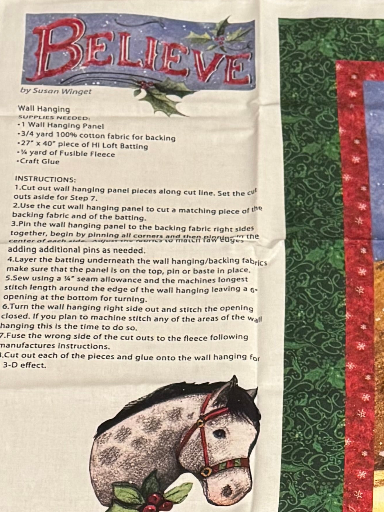 Susan Winget I believe in Santa Dimensional Wall Hanging Panel