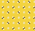 Bees and Daisy by David Textile