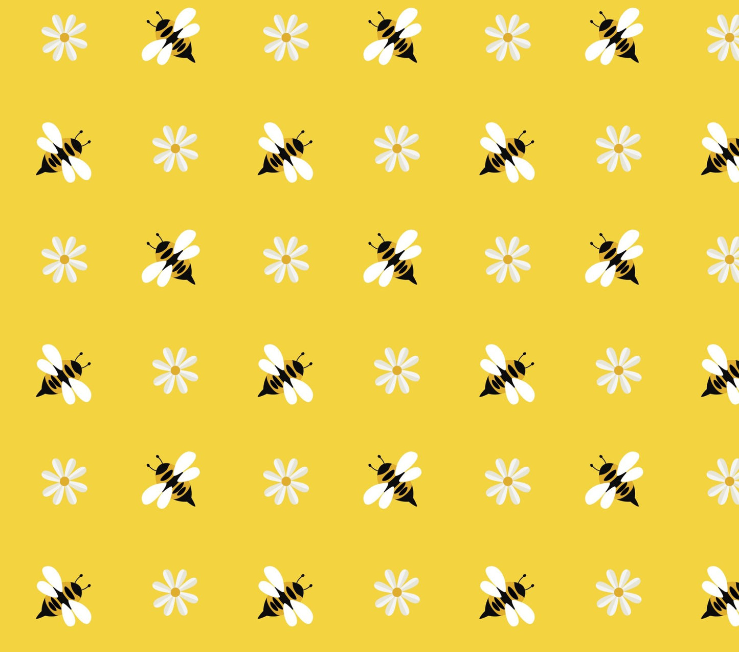 Bees and Daisy by David Textile
