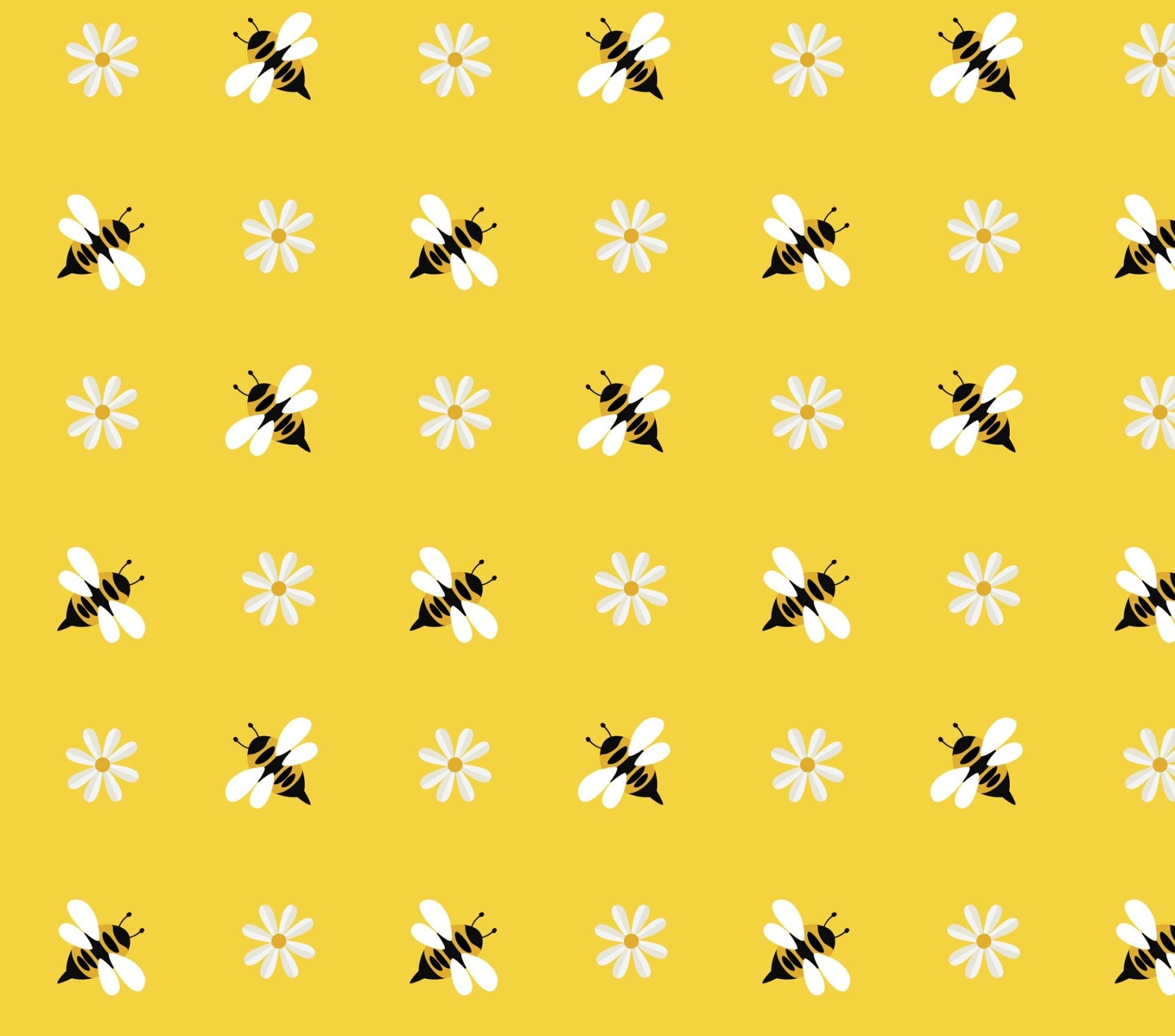 Bees and Daisy by David Textile