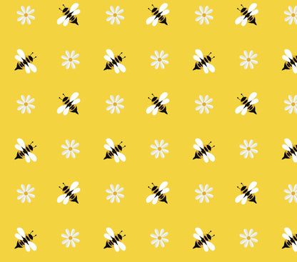 Bees and Daisy by David Textile