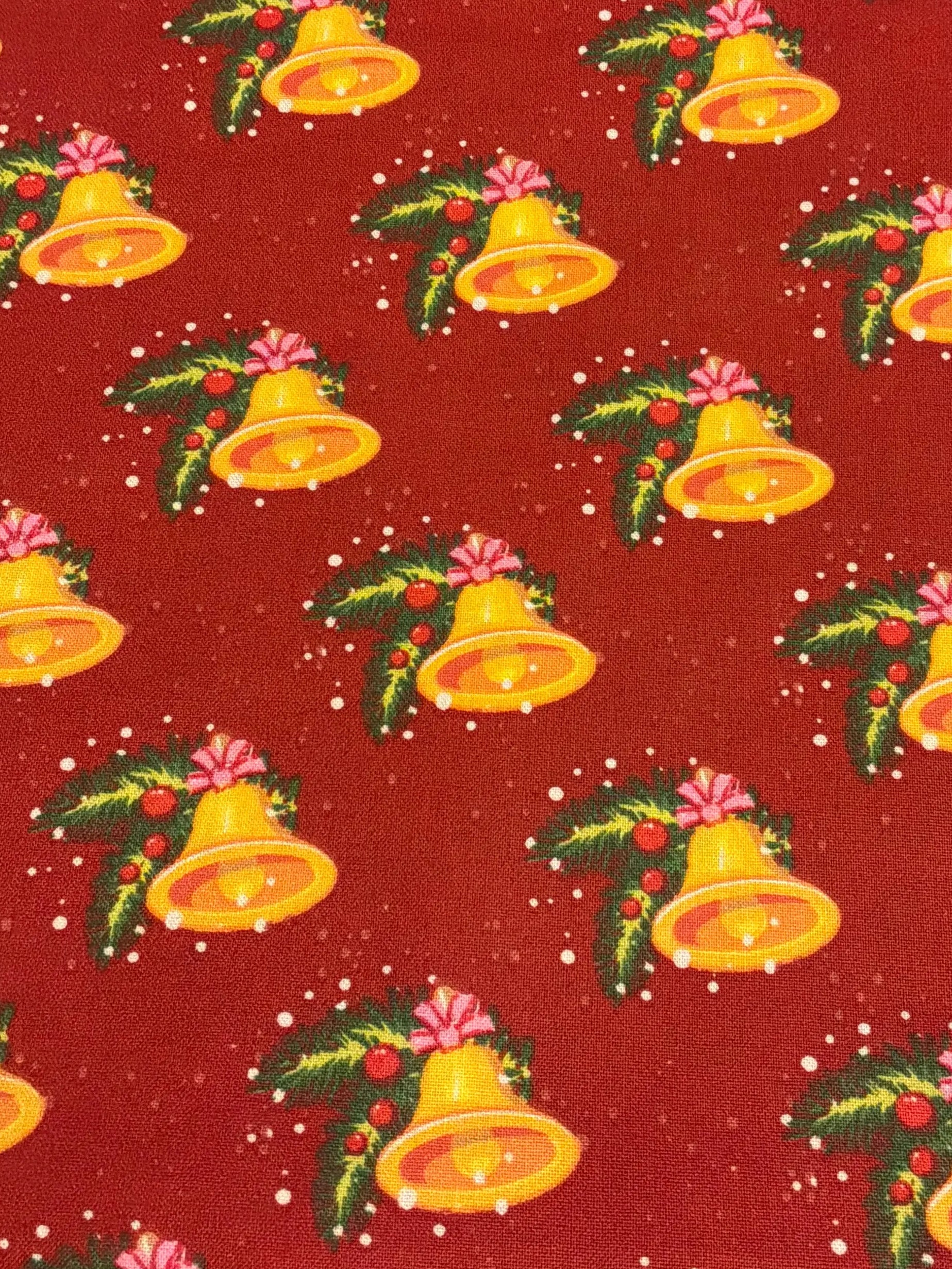 MDG Golden Bells on Red Background