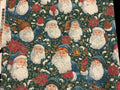 Vintage Cranston Christmas Santa Fabric 3/4 yards cuts — End of Bolt