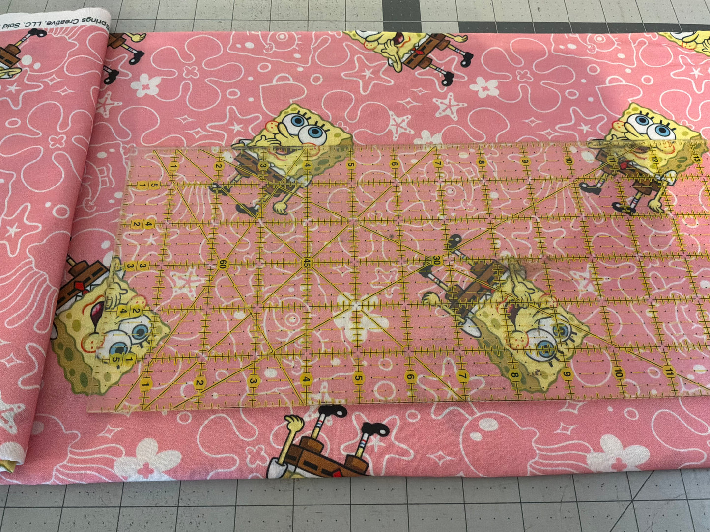 Officially Licensed SpongeBob SquarePants™ Cotton Fabric | Pink | 100% Cotton | 1 Yard Cut