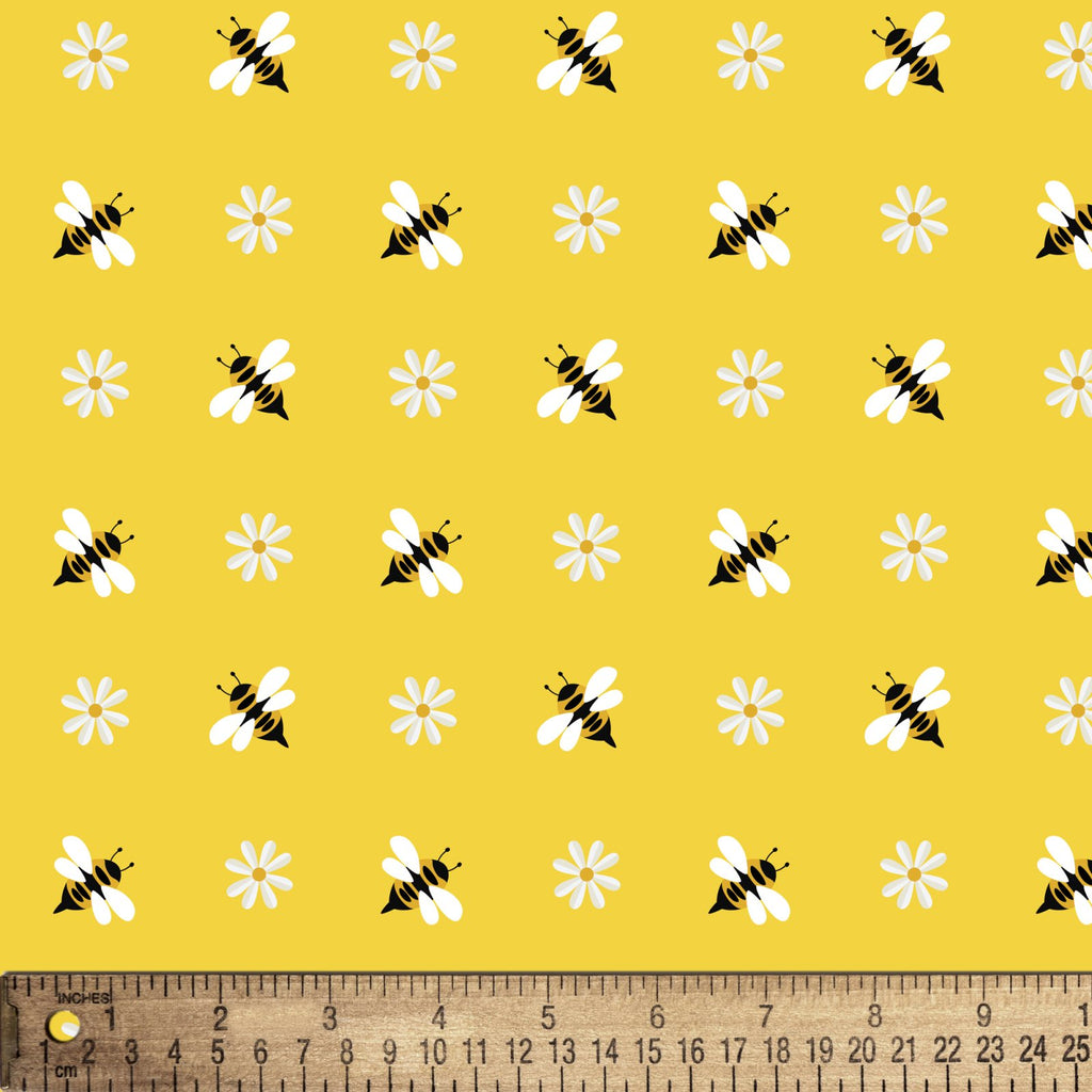 Bees and Daisy by David Textile