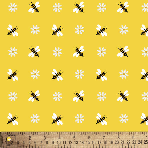 Bees and Daisy by David Textile