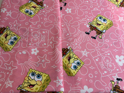 Officially Licensed SpongeBob SquarePants™ Cotton Fabric | Pink | 100% Cotton | 1 Yard Cut