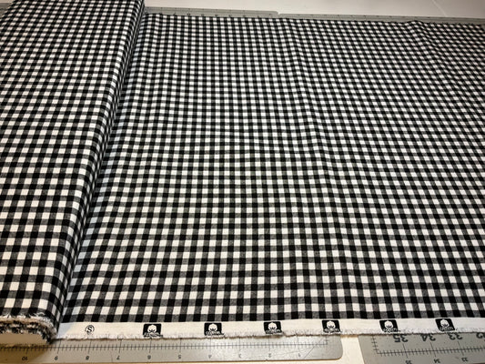 Keepsake Calico Black White Gingham Fabric 100% Cotton Small Check Quilting Fabric Farmhouse Cottage Sewing Fabric