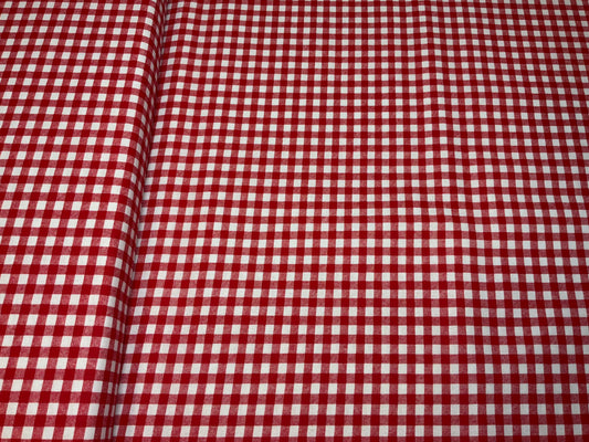 Keepsake Calico Red White Gingham Fabric 100% Cotton Small Check Quilting Fabric Farmhouse Cottage Sewing Fabric