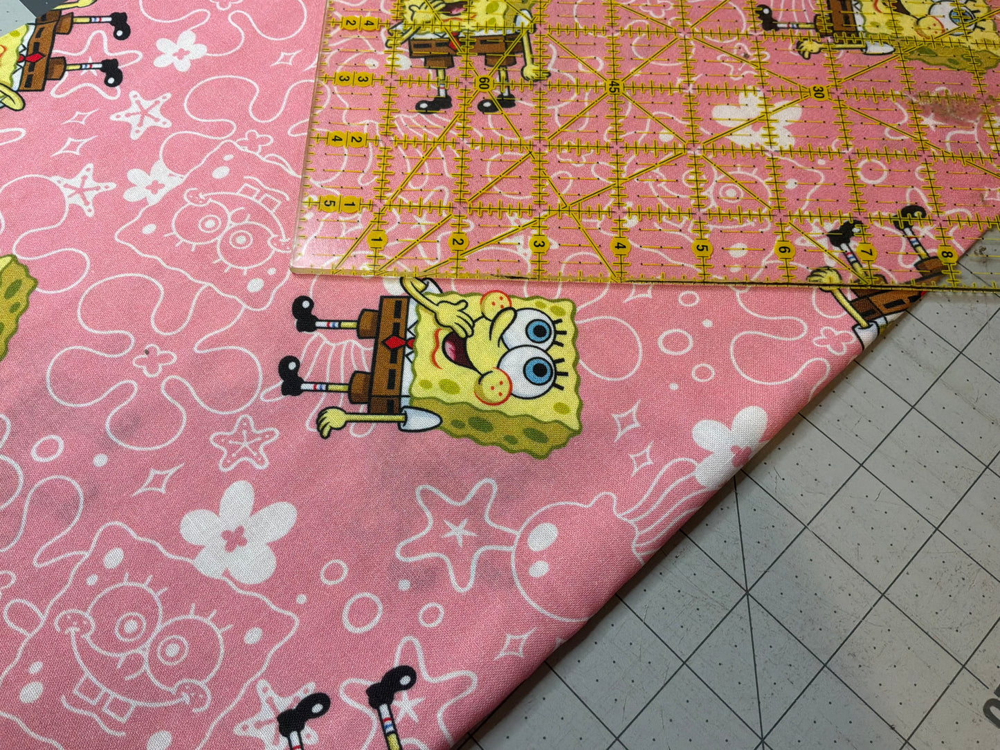 Officially Licensed SpongeBob SquarePants™ Cotton Fabric | Pink | 100% Cotton | 1 Yard Cut