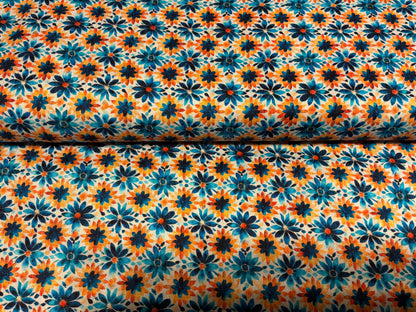 QT Fabrics Oasis Tiny Floral – Blue