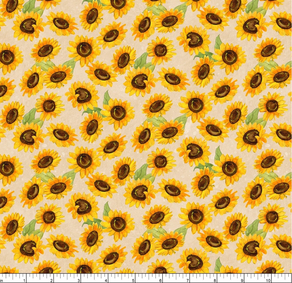 Sunflower Toss Cream-Wilmington Prints