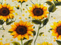 Golden Sunflowers on Cream Quilting Cotton Fabric | Cottage Floral | 100% Cotton | One-Yard Cut