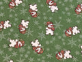 MDG Green Retro Snowmen