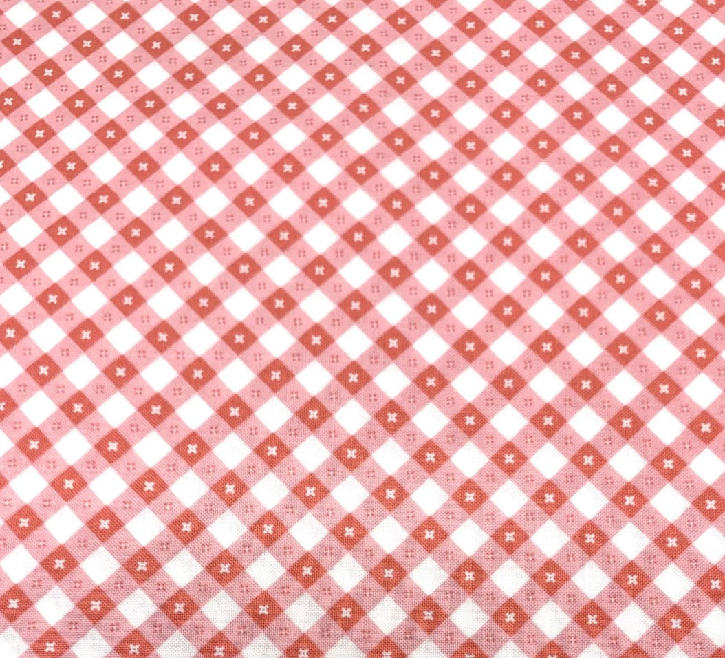 Poppie Cotton Cotton Fabric – Pink Gingham Quilt Fabric