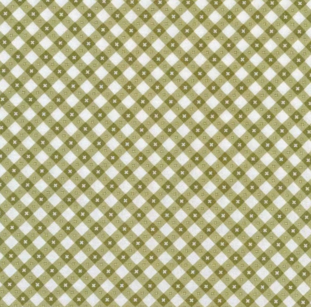 Poppie Cotton Cotton Fabric – Grass Green Gingham Quilt Fabric