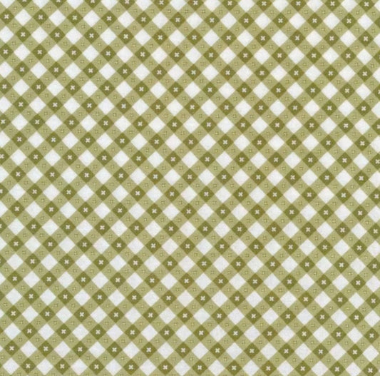 Poppie Cotton Cotton Fabric – Grass Green Gingham Quilt Fabric