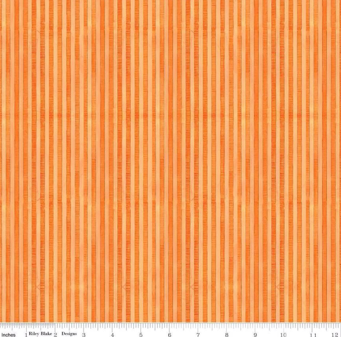 Riley Blake Ghoul Friends Orange Stripes 1/2 yard End of Bolt