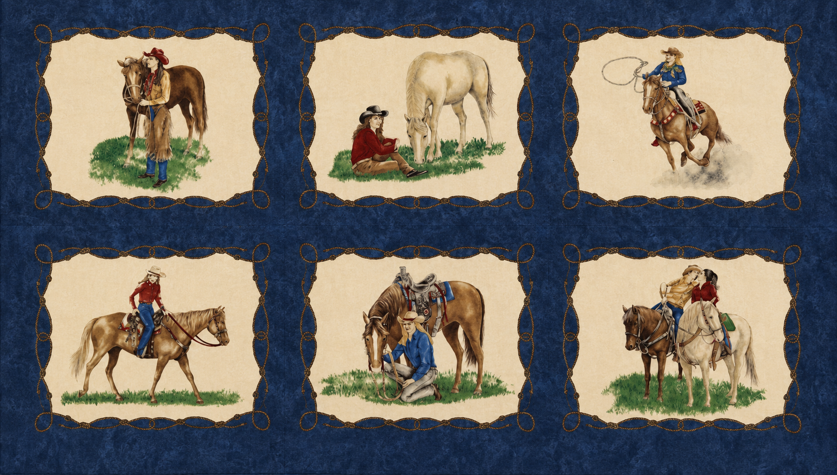 Cowgirl Country by Moda in Blue