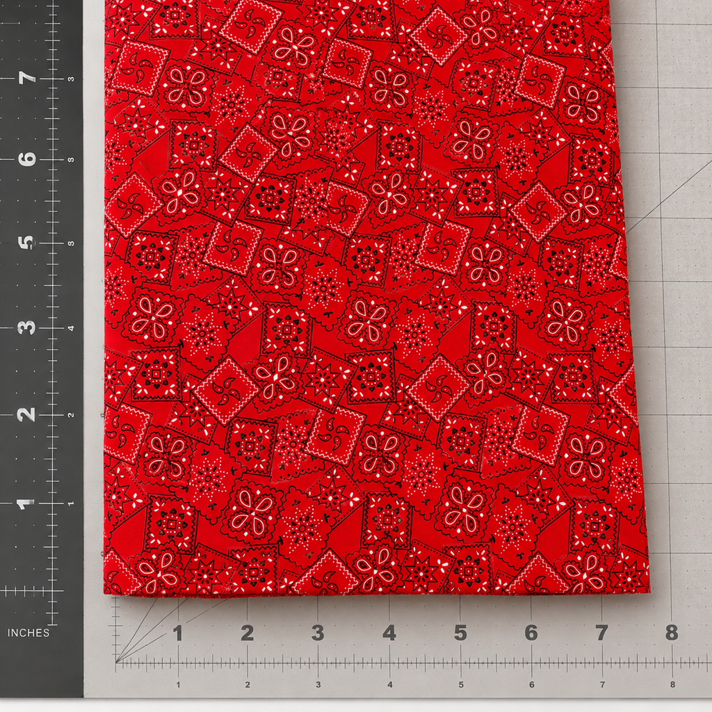 Red Bandana Patchwork Western Fabric