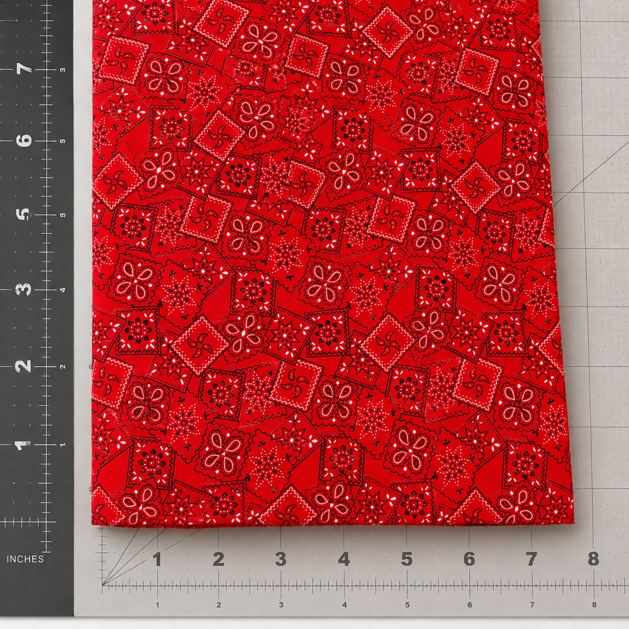 Red Bandana Patchwork Western Fabric