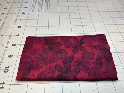 MDG Harvest Leaves Tonal Maroon Fat Quarter
