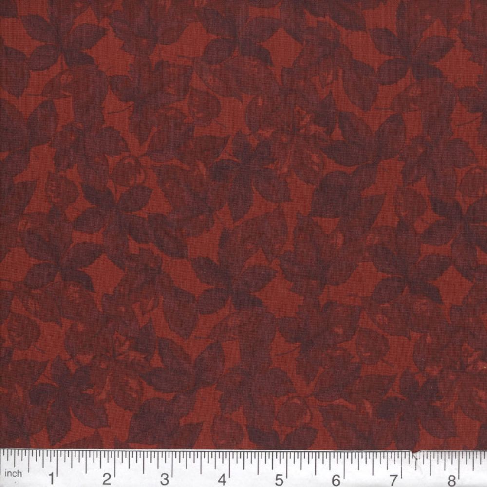 MDG Harvest Leaves Tonal Maroon Fat Quarter