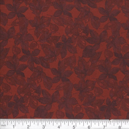 MDG Harvest Leaves Tonal Maroon Fat Quarter