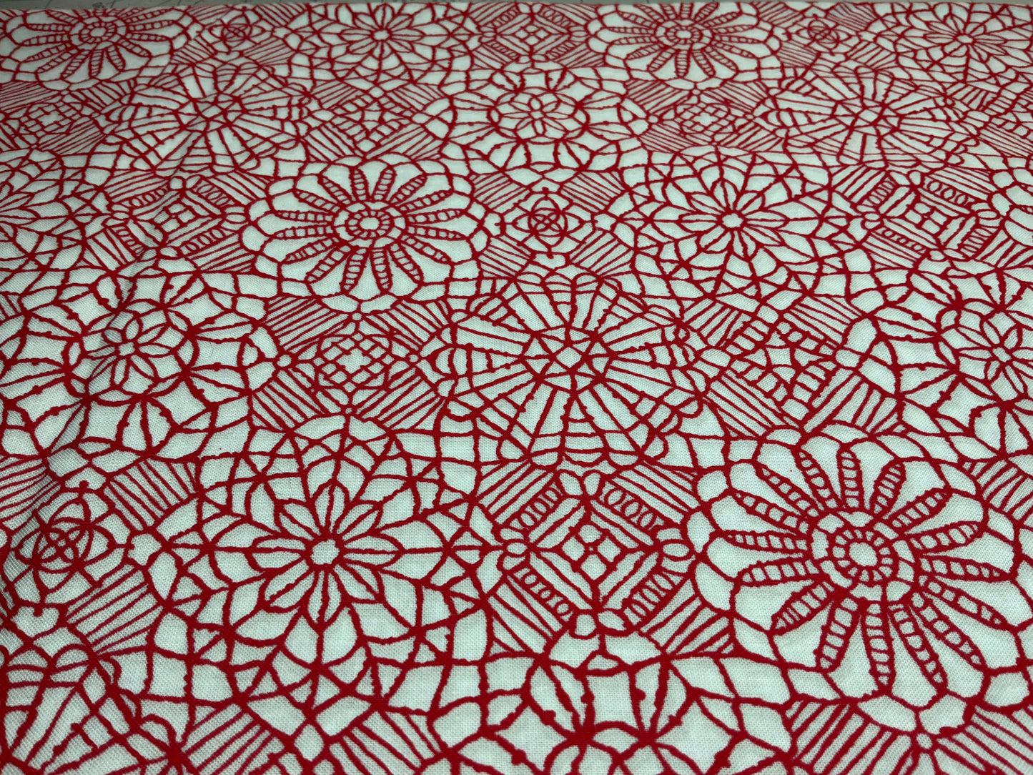 Studio E Fabrics for Quilting Treasures – Red Floral Lace