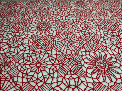 Studio E Fabrics for Quilting Treasures – Red Floral Lace