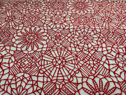 Studio E Fabrics for Quilting Treasures – Red Floral Lace