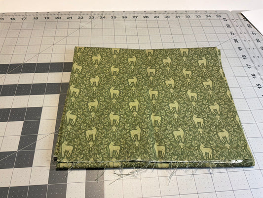 Riley Blake Yuletide Deer Green Damask