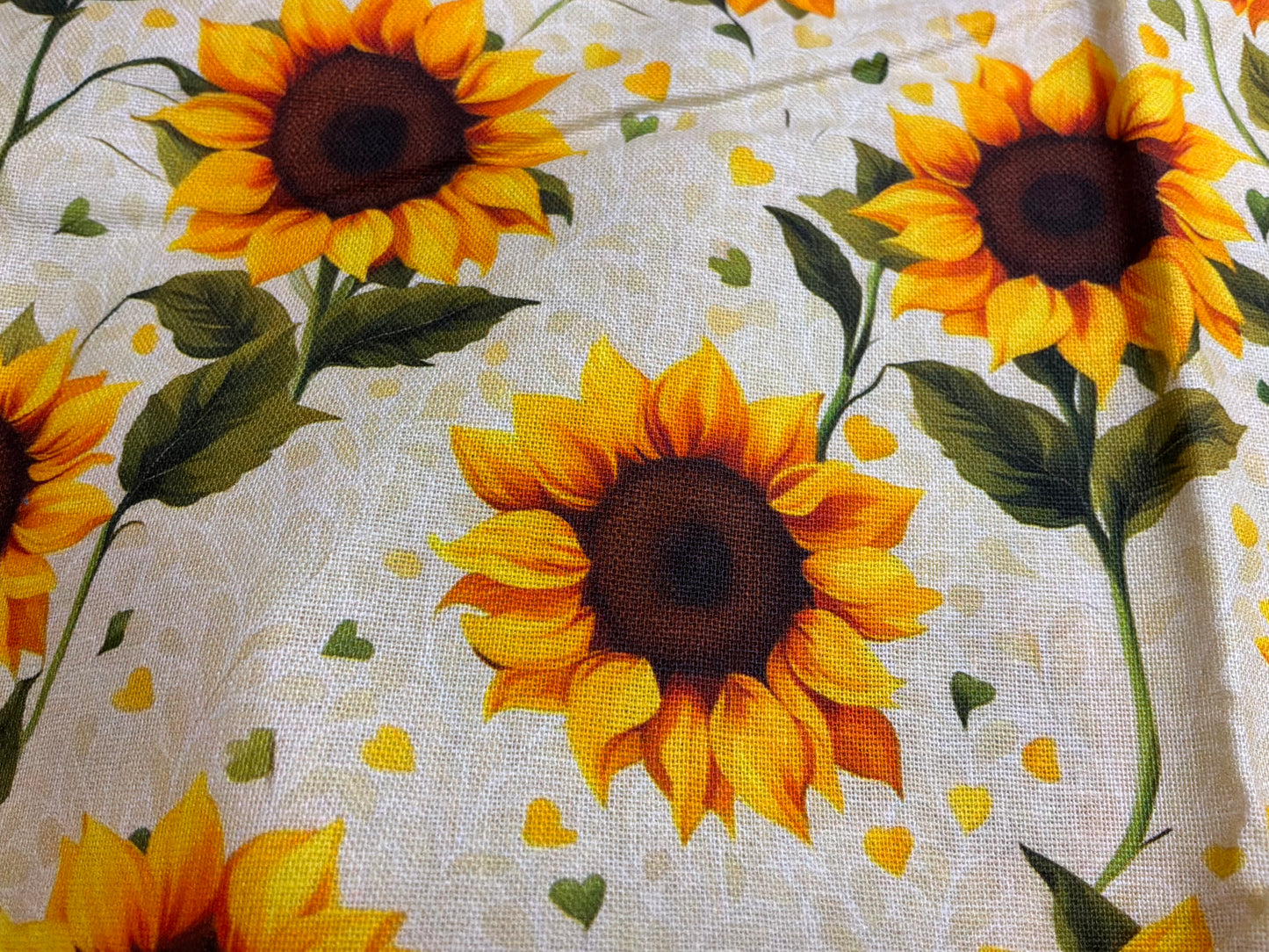 Golden Sunflowers on Cream Quilting Cotton Fabric | Cottage Floral | 100% Cotton | One-Yard Cut