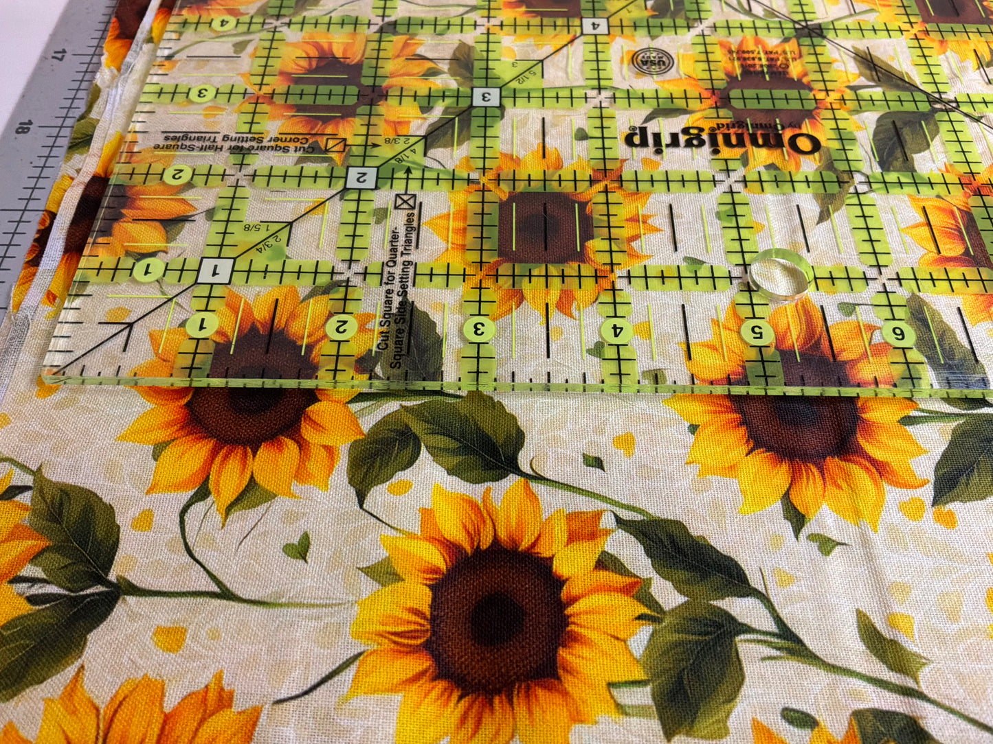 Golden Sunflowers on Cream Quilting Cotton Fabric | Cottage Floral | 100% Cotton | One-Yard Cut