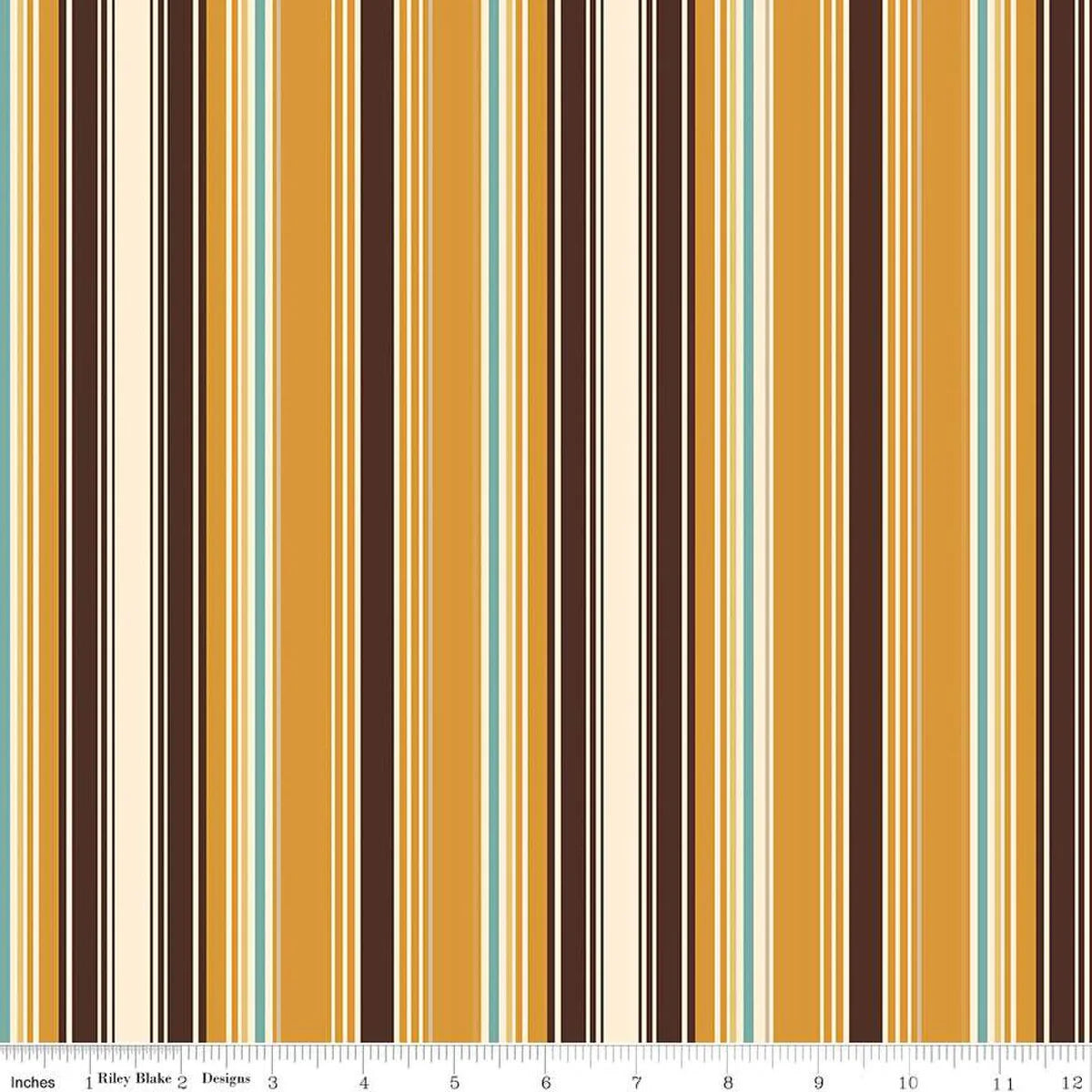 Cowboy Stripe Cotton Fabric 1 yard cut