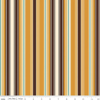 Cowboy Stripe Cotton Fabric 1 yard cut
